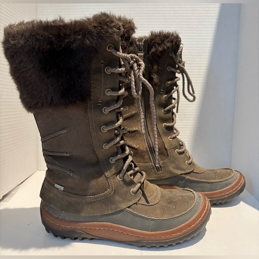 Merrell Falcon Women's Winter Leather 12", 200 Gram Insulated Boots Size 7 US